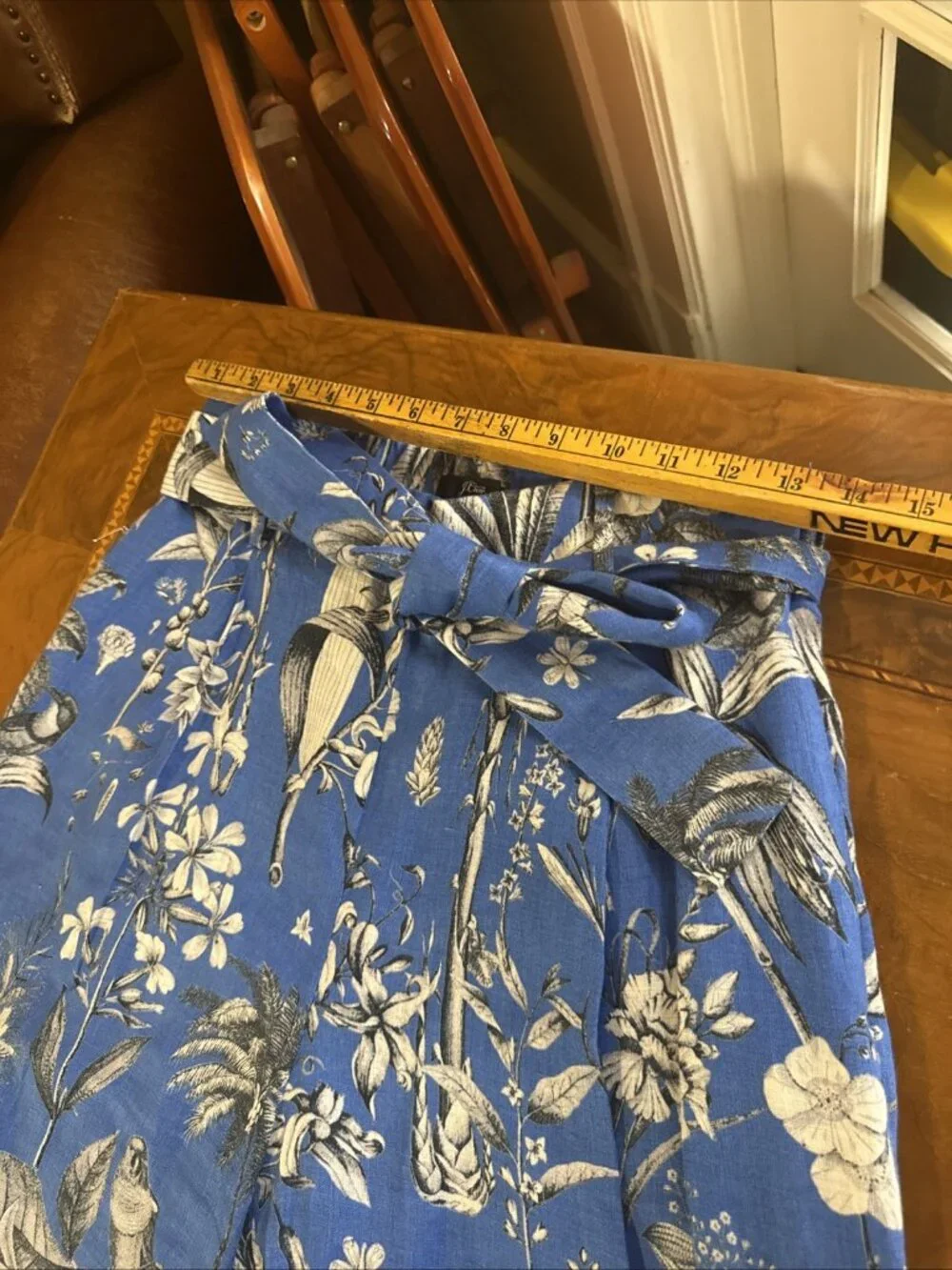 J.Crew Italian Linen Wide-Leg Pants Size 4 High Rise In Ratti Tropical Toile